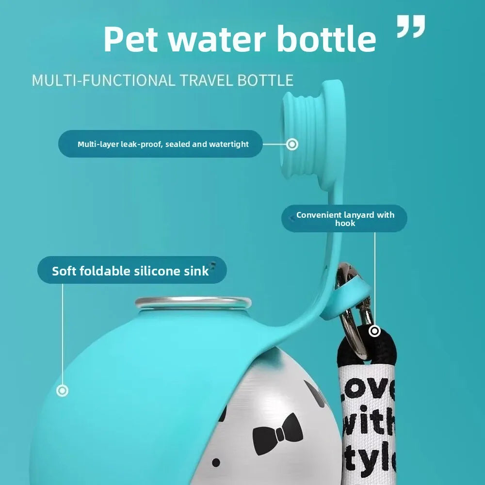 Gourde pour chien avec bol intégré portable